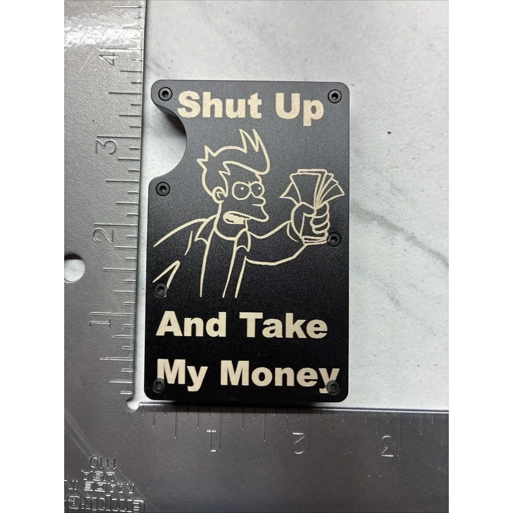 Metal Slim Futurama Fry - Shut Up And Take My Money Logo RFID Blocking Wallet
